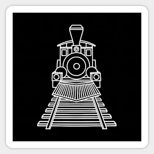 Hand drawn cute white locomotive Sticker